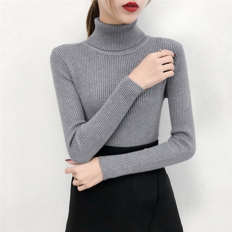 Áo len Dài Tay Nữ Cổ 3 Phân, Áo Len Cổ Lọ 3 phân dáng ôm body trơn giữ nhiệt