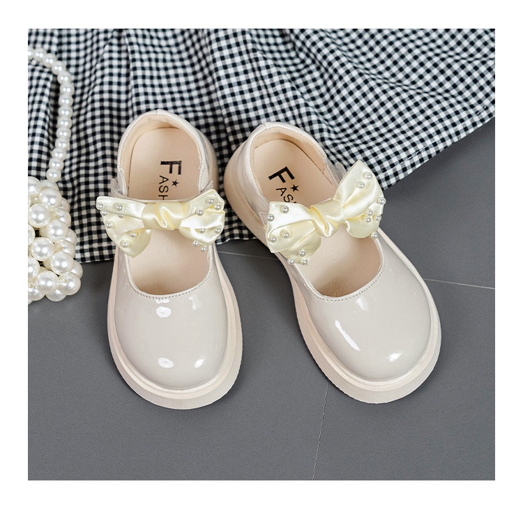 Giày Búp Bê Da Đính Nơ Dễ Thương Cho Bé Gái