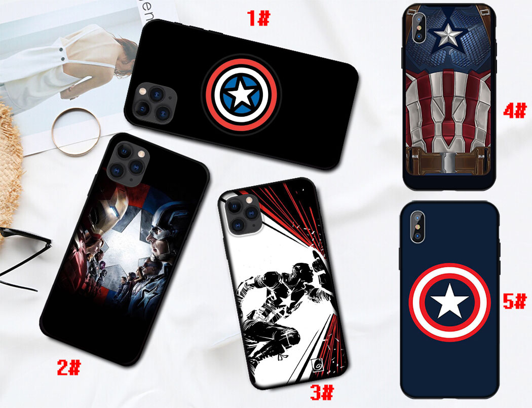 Mềm Ốp Lưng Captain America Nhiều Mẫu Mã Cho Điện Thoại Iphone X Xr Xs Max 5 6 5s 6s 7 8 Plus Se Hhh34