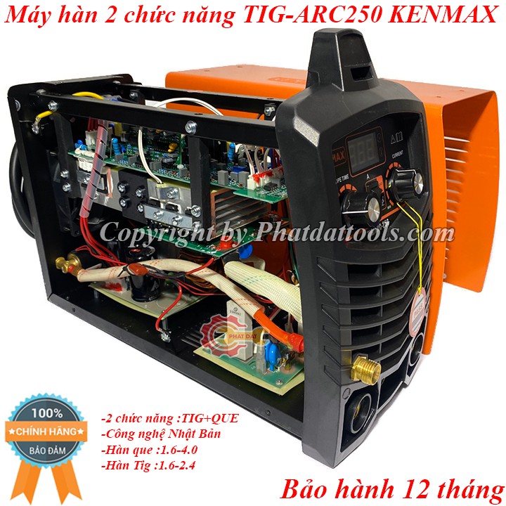 Máy hàn TIG/ARC-250 KENMAX 2 chức năng-Hàn inox,hàn que-Bảo Hành 12 tháng-Chính hãng Nhật Bản