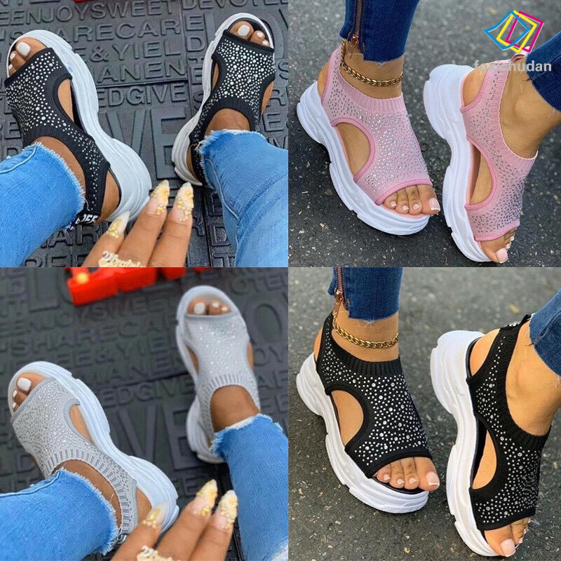 Giày Sandal Nữ Đế Xuồng Hở Ngón Chống Trượt