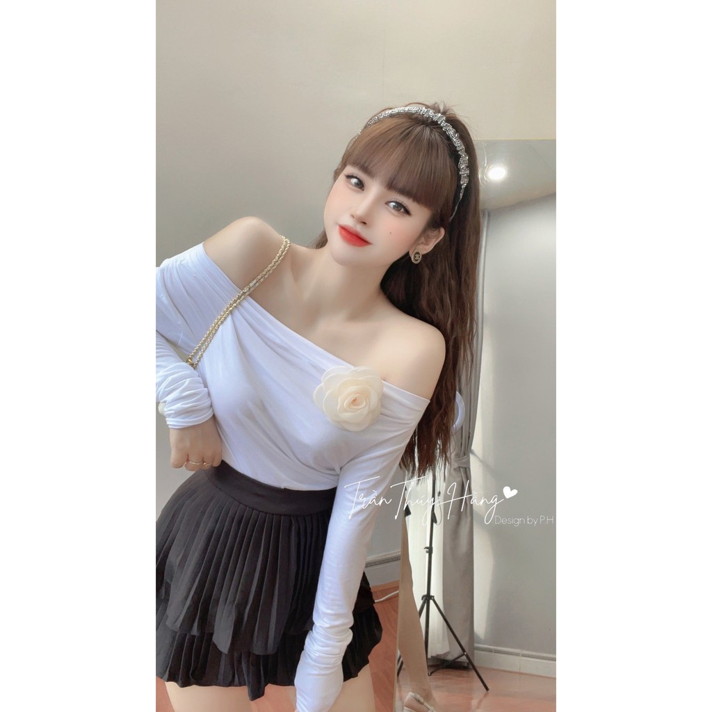 SET ÁO HOTGIRL Trễ Vai + Chân Váy hot hit Cao Cấp