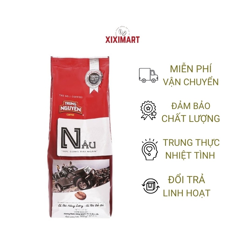 Cà phê rang xay Trung Nguyên chữ N Sức Sống Nâu pha phin – bịch 500gr Xiximart