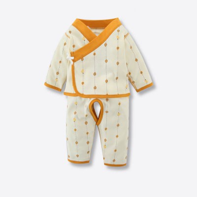 Set Trang Phục Quần Áo Model Bi Vàng Cúc Cài Lệch Cho Bé
