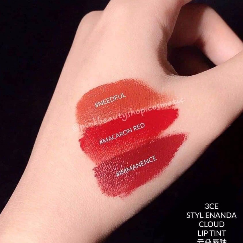 Son 3CE Kem Cloud Lip Tint Màu #Needful Cam đỏ gạch