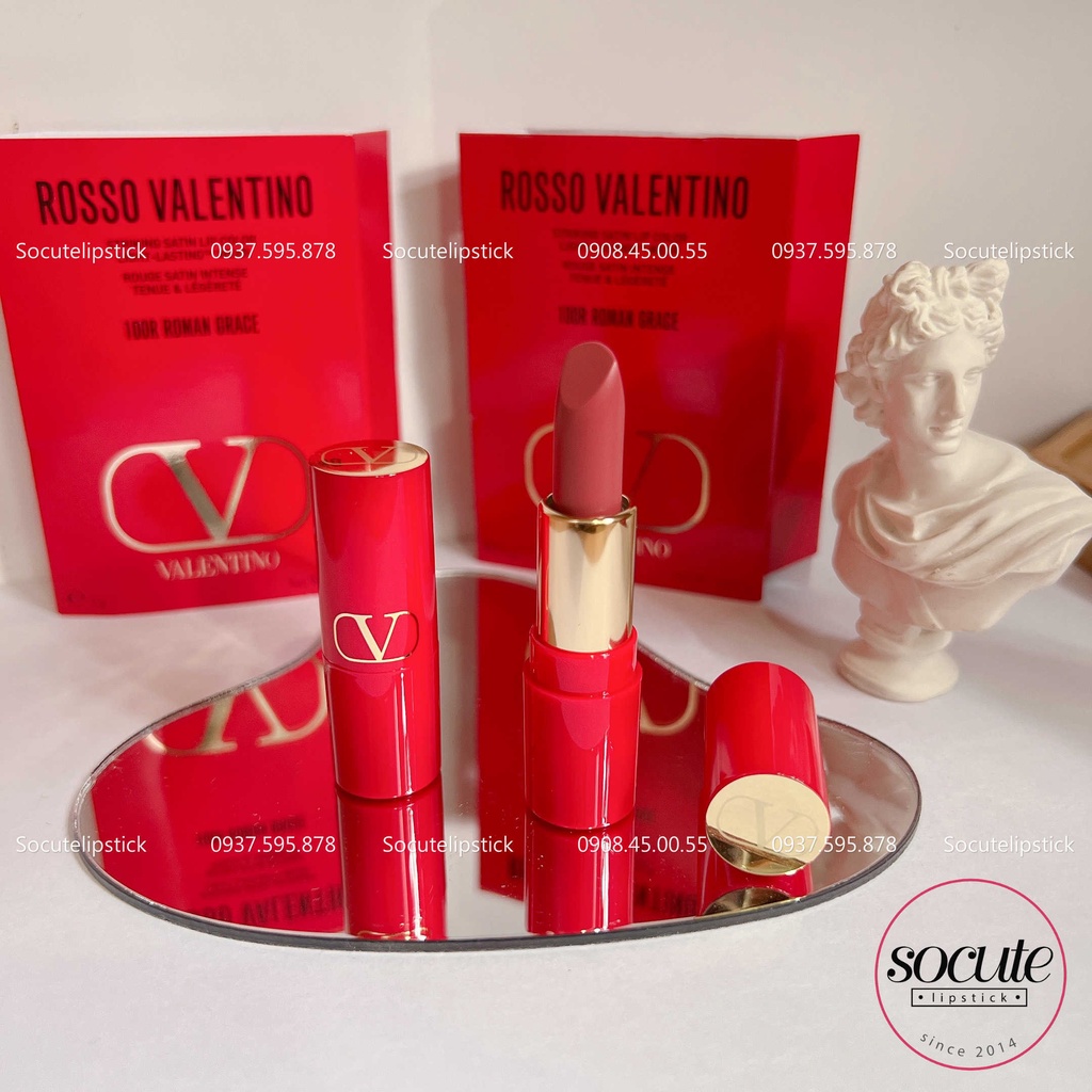 Son Rosso Valentino Satin Lipstick Mini 1g - 100r Roman Grace - 217A Ethereal Red