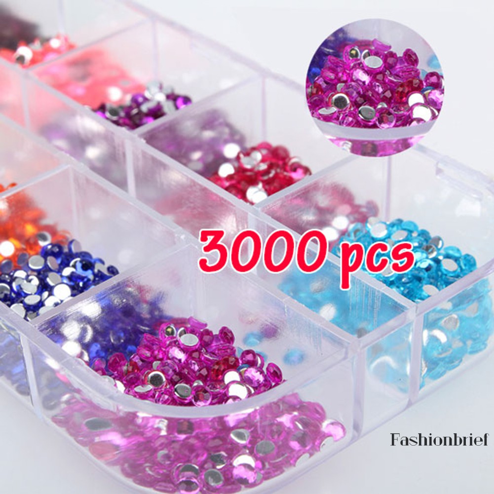 [Hàng mới về] Set 3000 Hạt Đá 12 Màu Trang Trí Móng Tay
