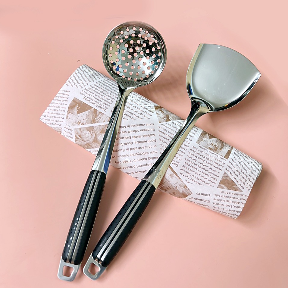 Vá Lỗ, Sạn Inox 304 hàng dày tay cầm CÁN ĐEN