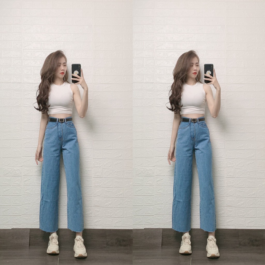 Quần Dài Co Giãn Siêu Cao, Quần Jean Nữ Ống Rộng Nhiều Mẫu