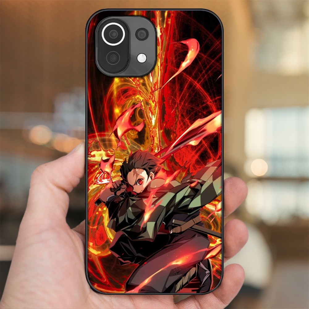 Ốp lưng Xiaomi Mi 11 Lite viền đen in hình Tanjiro Kimetsu No Yaiba