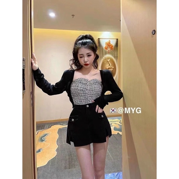 Quần giả váy kaki 2 nắp túi hàng quảng châu