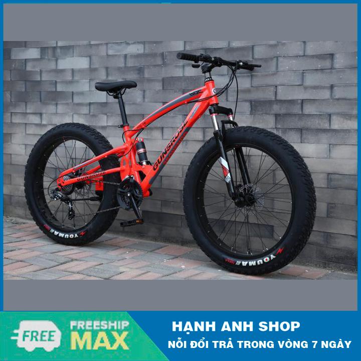 Xe đạp thể thao bánh béo Gunsrose 26 icnhh/4.0 , Xe đạp leo núi 21 Tốc độ - Thương hiệu đài loan - Bảo hành 2 năm