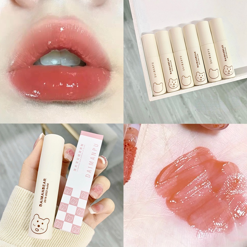 Son Kem Hiệu Ứng Gương Dưỡng Ẩm Môi Thiết Kế Hình Thỏ Dễ Thương