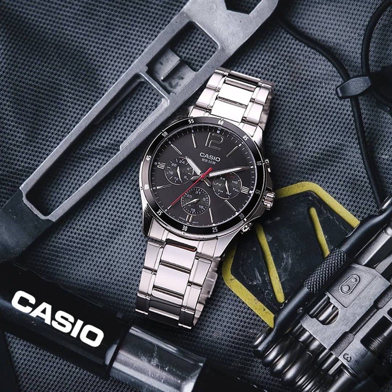 Đồng hồ nam dây kim loại Casio chính hãng Anh Khuê MTP-1374D-1AVDF