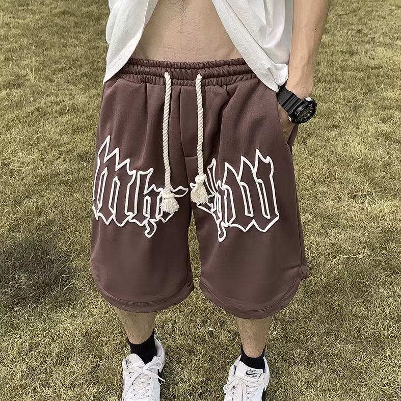 Quần Short Thể Thao Dáng Suông Rộng In Chữ Thoải Mái Thời Trang Phong Cách Hàn Quốc Cho Nam size M-3XL