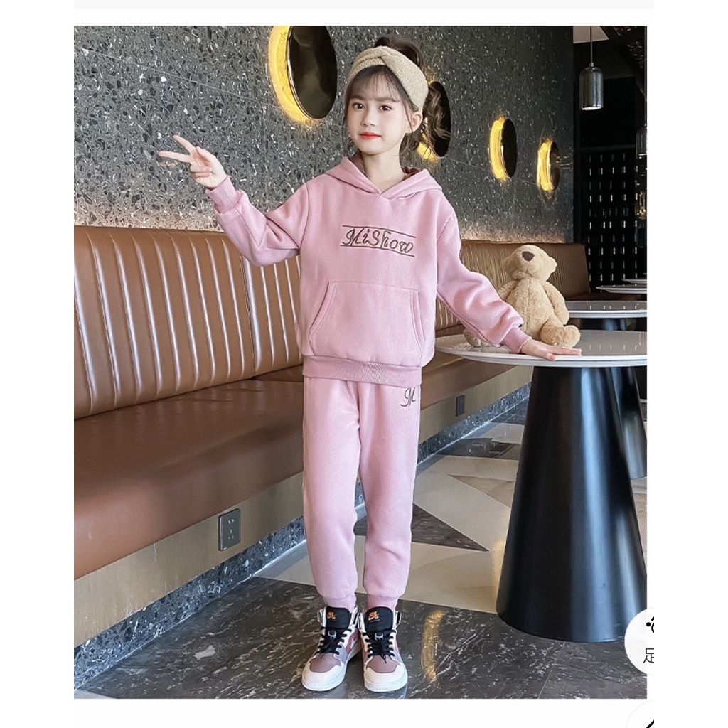 Bộ quần áo thu đông trẻ em 14-46kg dành cho bé gái đáng yêu xinh xắn mẫu Mishow