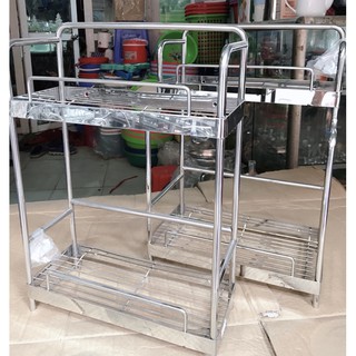 Kệ giá inox 2 tầng inox 304