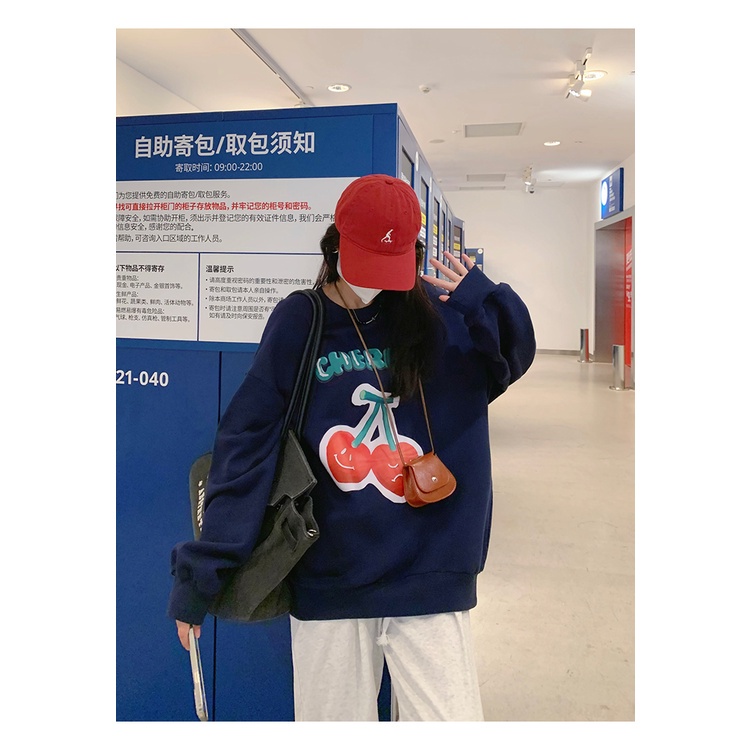 Áo Sweater Cổ Tròn Dáng Rộng In Họa Tiết Phong Cách Retro Thời Trang Hàn Quốc Cho Nữ | BigBuy360 - bigbuy360.vn