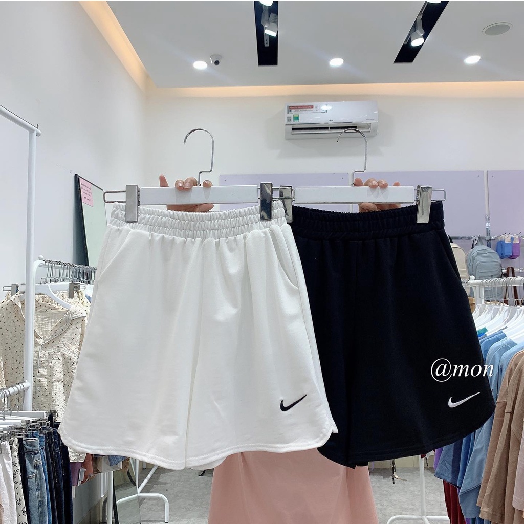 2101637 Quần short nỉ ulzzang - quần short da cá thêu hình 3 màu freesize | BigBuy360 - bigbuy360.vn