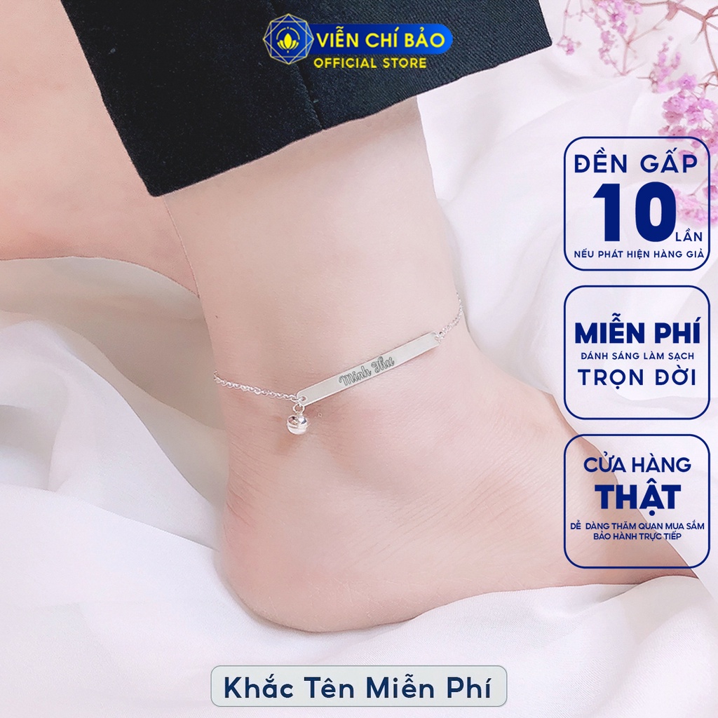 Lắc chân bạc nữ Khắc tên theo yêu cầu chất liệu bạc 925 thời trang phụ kiện trang sức nữ Viễn Chí Bảo L500048x