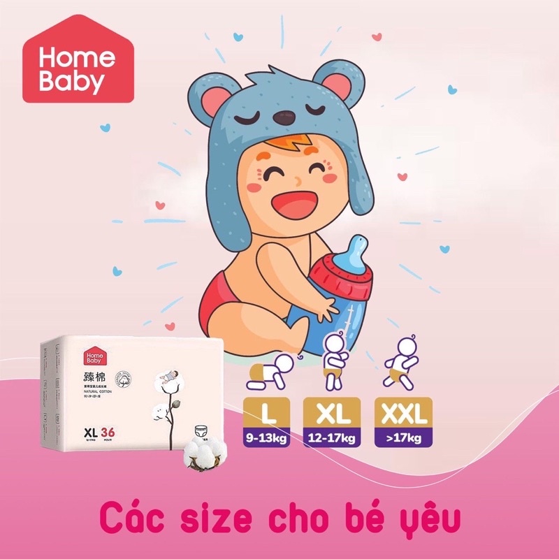 Tã bỉm Home Baby nội địa Trung đủ size L39 - XL36 - XXL33