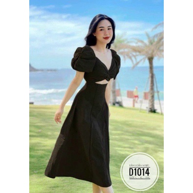 BIGSIZE Đầm dài xoắn ngực D1014
