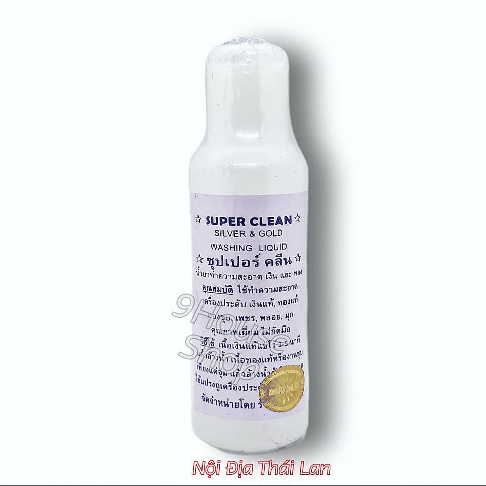 01 CHAI NƯỚC RỬA TRANG SỨC SUPER CLEAN Silver &amp; Gold Washing Liquid 120ML (CHAI TRẮNG)