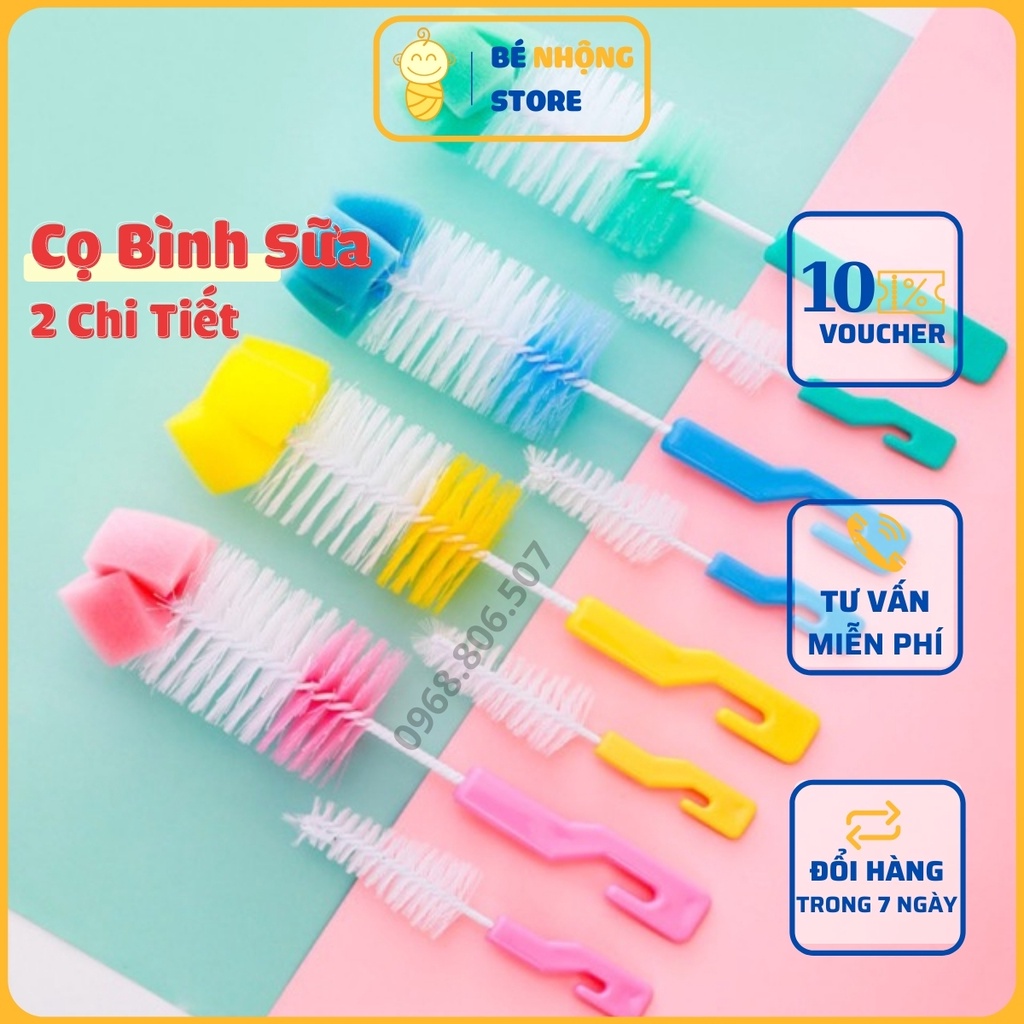 Cọ Rửa Bình Sữa 2 Chi Tiết - Chọn Màu