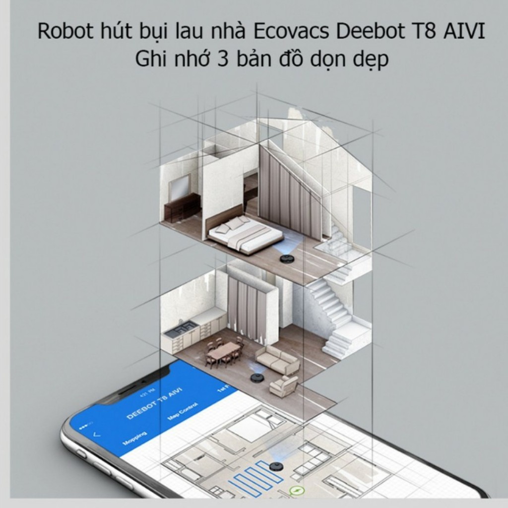 [Siêu phẩm] Robot hút bụi lau nhà Ecovacs Deeboot T8 AIVI T8 Max T8 Power