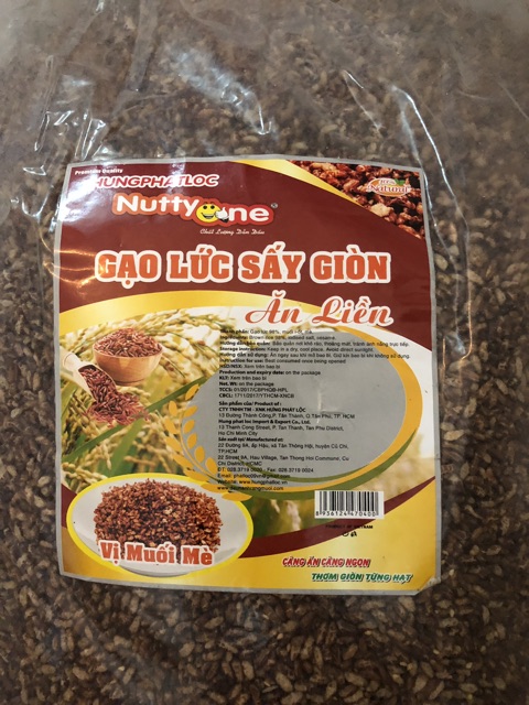 Gạo lứt sấy giòn ăn liền vị muối mè - 500gr