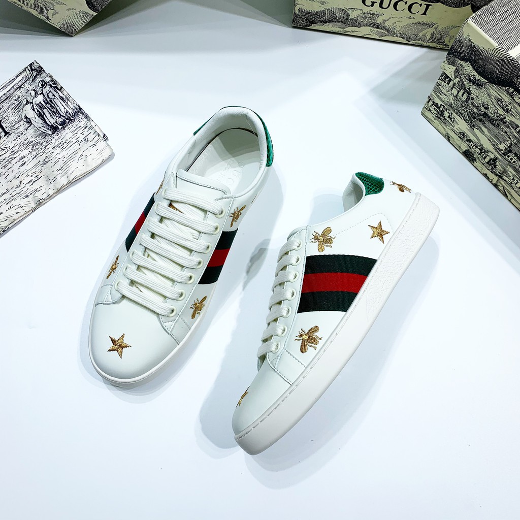 👟HIGH FASHION👟 Giày Sneaker siêu cấp gót 2 màu thêu ong sao FULLBOX phụ kiện túi thẻ NV HV size 38-44