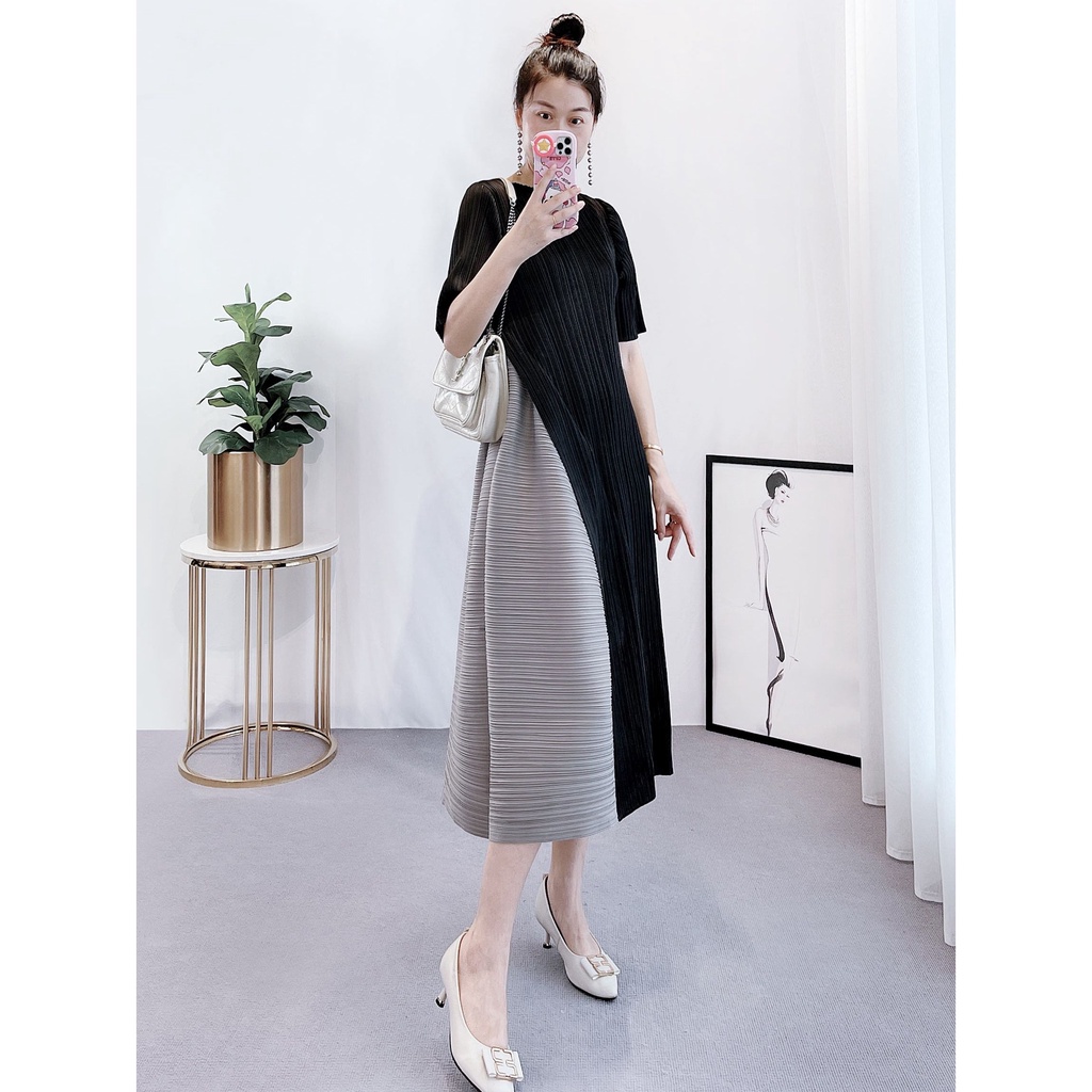 Issey Miyake Đầm Xếp Ly Dáng Rộng Cao Cấp Thời Trang Mùa Xuân 2023 Cho Nữ