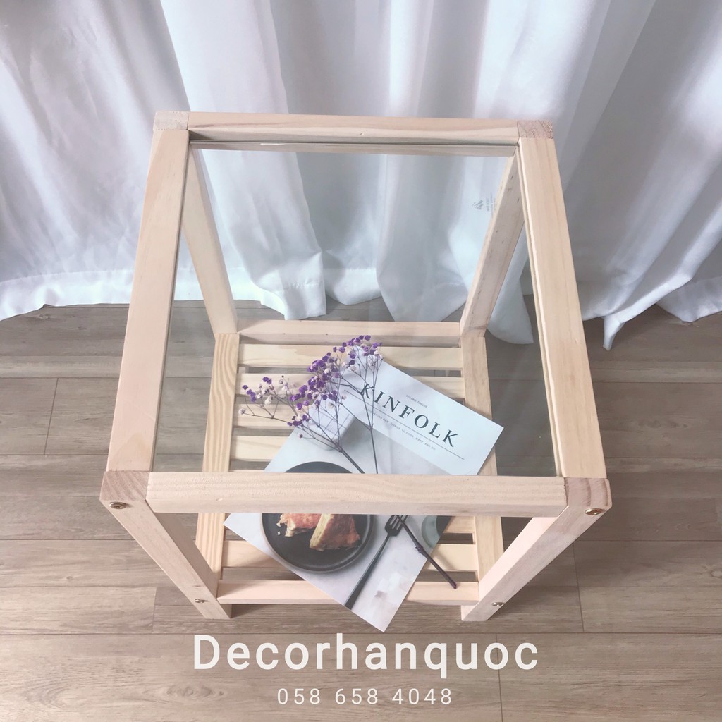 [NOWSHIP] Kệ đầu giường - Mặt kính cường lực - Gỗ thông nhập khẩu cao cấp | BigBuy360 - bigbuy360.vn
