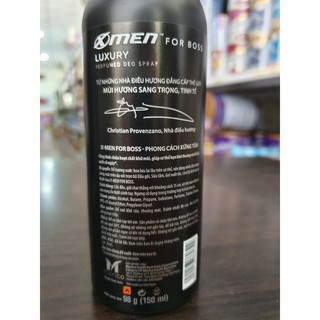 XỊT KHỬ MÙI XMEN FOR BOSS 150ML