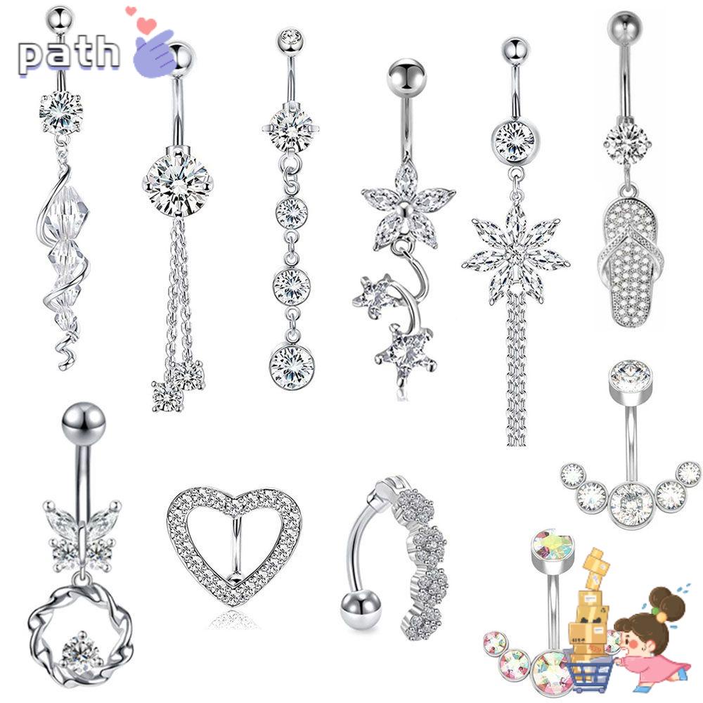 Khuyên Bụng Hình Vòng Tròn|Khuyên Rốn Đính Đá Cá Tính