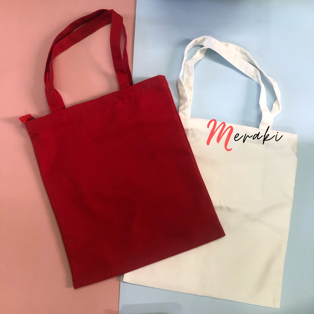 Túi Tote Vải Canvas Trơn Có 4 Màu