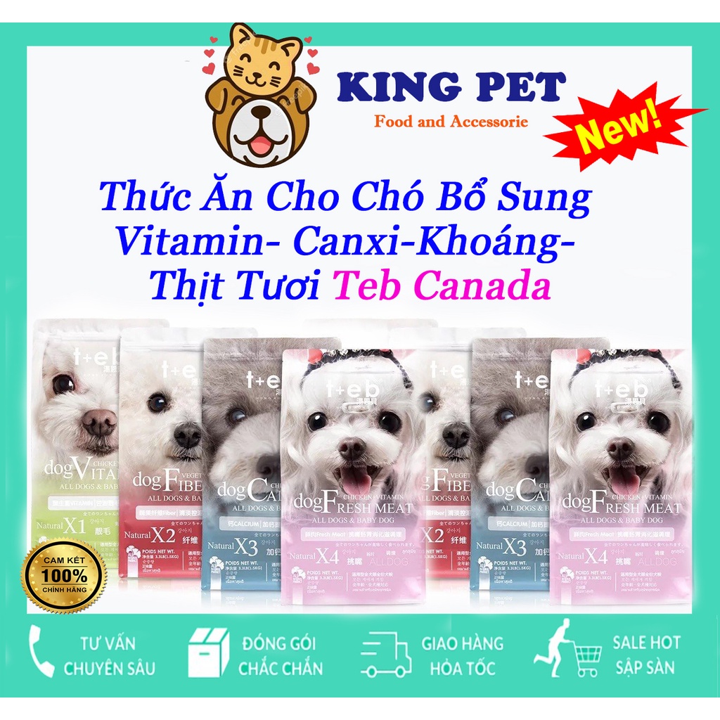 TEB X series Thức Ăn Cho Chó Bổ Sung Vitamin- Canxi-Khoáng- Thịt Tươi