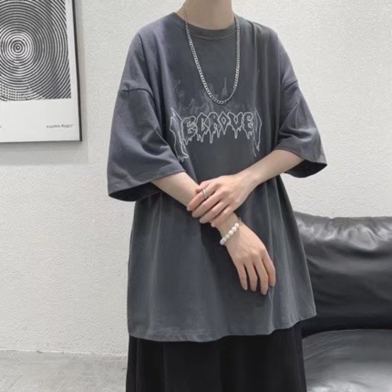 Áo thun ngắn tay in họa tiết độc đáo dáng rộng cho nam và nữ M-5XL