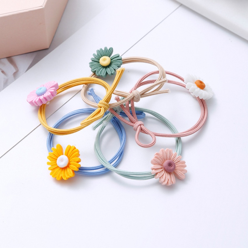 Dây buộc tóc nữ hoa cúc Daisies - Set 5 dây cột tóc dễ thương, bền đẹp - NASI Store