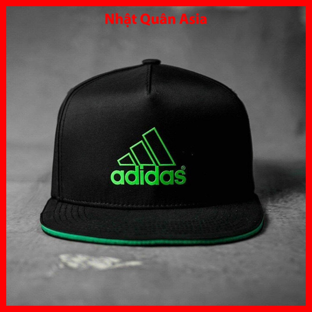 Mũ nón kết lưỡi trai Adidas đen logo xanh snapback cao cấp form đẹp cá tính
