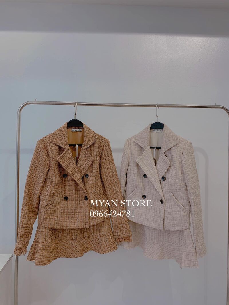 Set áo blazer+chân váy tua gấu SVN012101