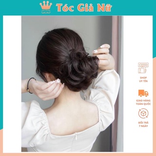 Tóc giả búi xoăn đẹp- hình thật tại shop