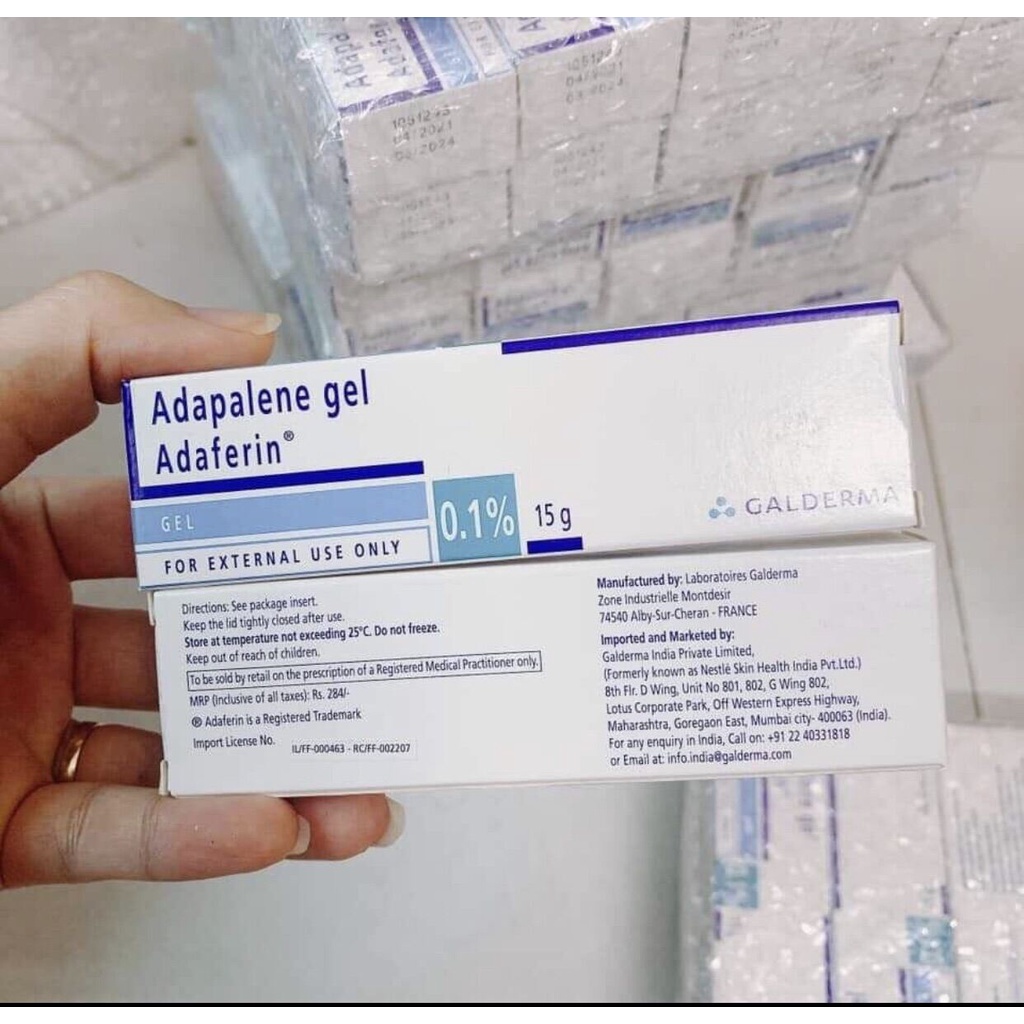 Kem Adapalene Gel 0.1 Adaferin Chính Hãng giúp giảm mụn ẩn mụn trứng cá mụn đầu đen hiệu quả 15g - YUPA.STORE