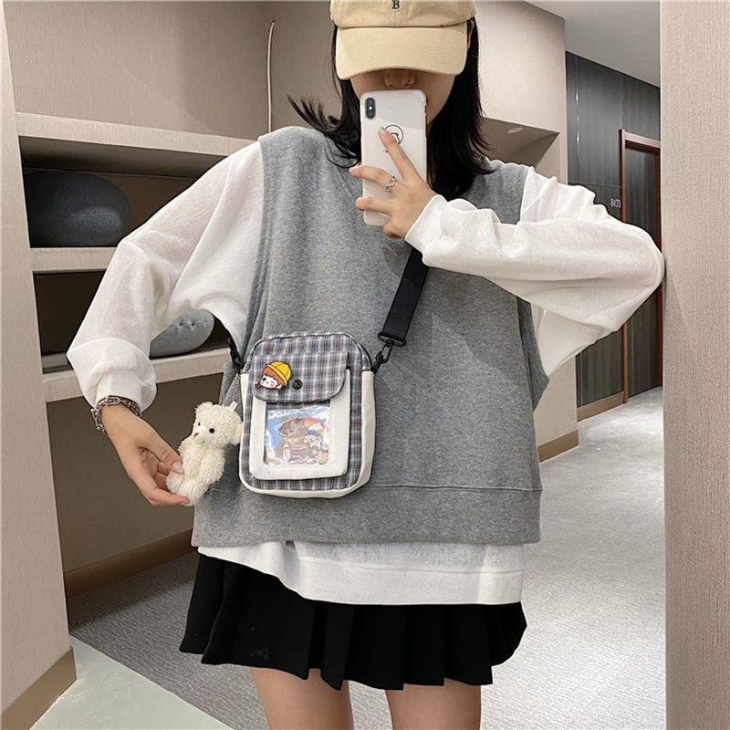 Túi đeo chéo mini bằng vải phong cách Hàn Quốc đáng yêu dễ thương