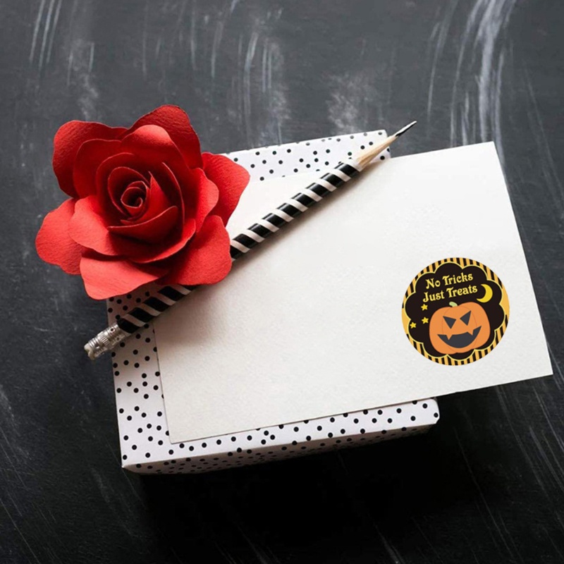 Set 500 Nhãn Dán Tròn Trang Trí Hộp Quà Halloween