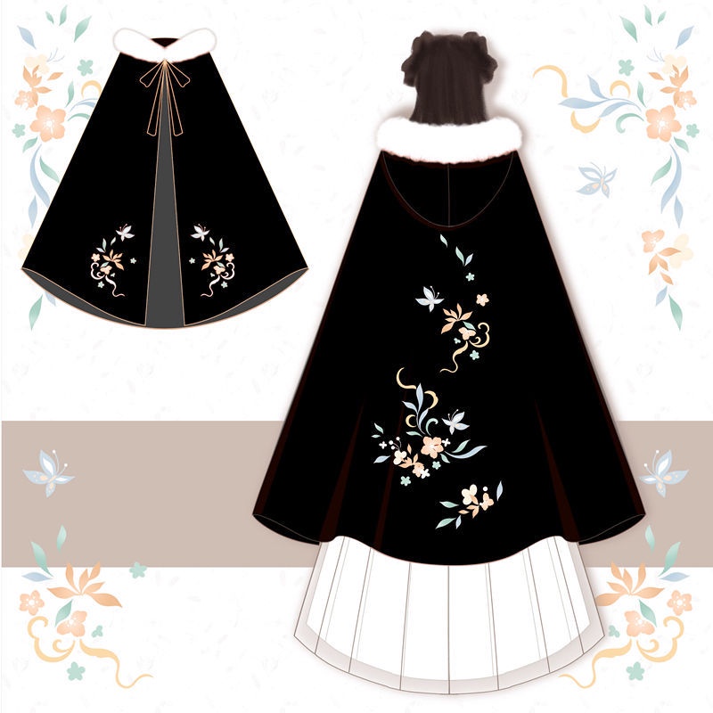 Áo choàng hán phục vải nhung dệt tay hai lớp đính hạt ngọc trai mùa thu cho nữ
 | BigBuy360 - bigbuy360.vn