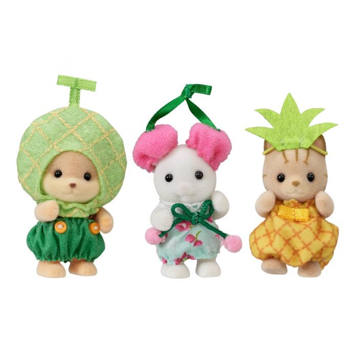 MỚI Đồ Chơi Sylvanian Families Bộ 3 Em Bé Siêu Đáng Yêu Trong Trang Phục Trái Cây Baby Trio Cuties Fruits