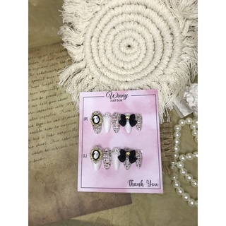 Nailbox móng up móng giả đen trắng cham thiên thần