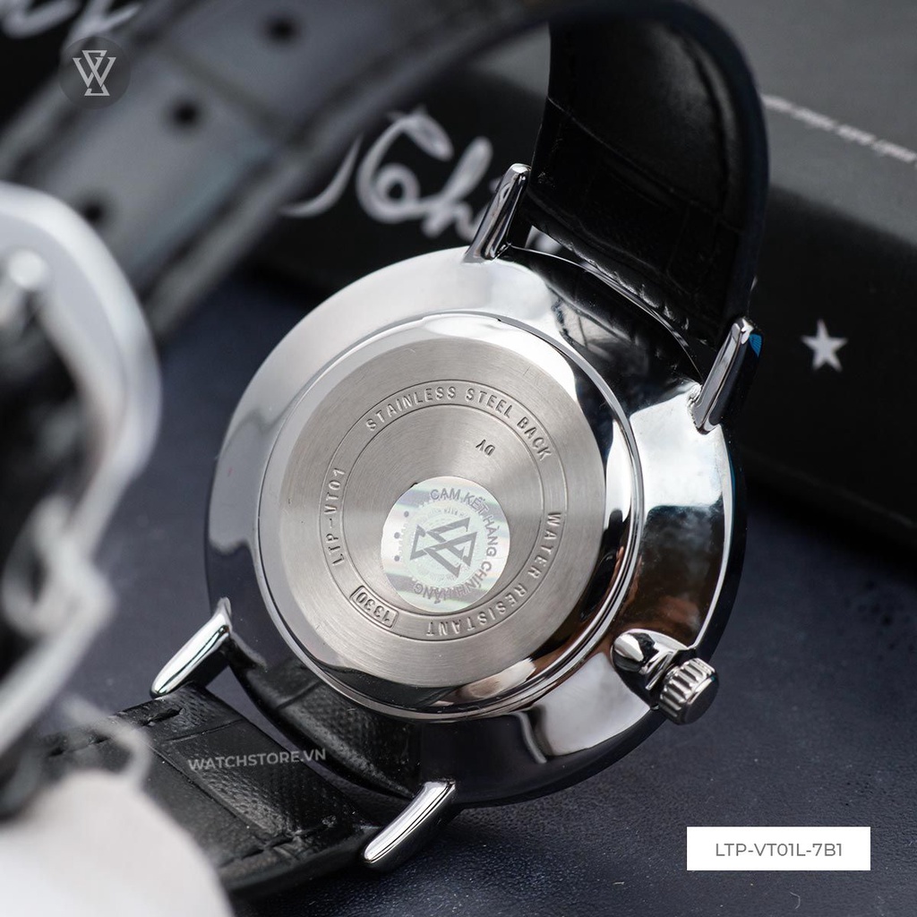 Đồng Hồ Quartz Nữ Casio WATCHSTORE LTP-VT01L-7B1UDF Thiết Kế Mặt Kính Khoáng 34mm, Dây Da Và Vỏ Thép Không Gỉ