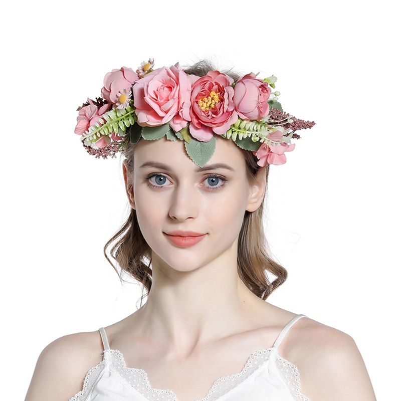 Vòng Hoa Đội Đầu Kiểu Bohemia Cho Cô Dâu